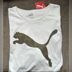 Puma Forest Camo Cat T-Shirt Men’s Color White Size:XXL New With Tag